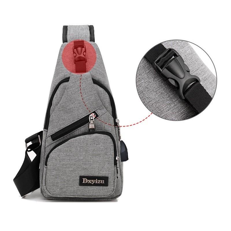 Versatile New Oxford Men Women Chest Pack With Durable Oxford Cloth And Usb Charging
