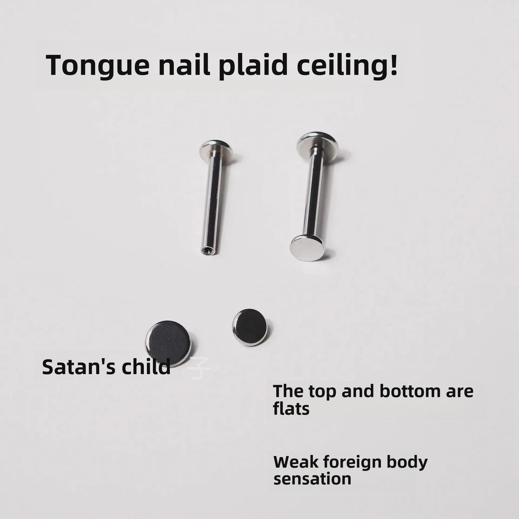 Plochý jazykový nehtový strop Vysoký komfort Titanová ocel Jazykový kroužek - Piercingové šperky proti hyperplazii