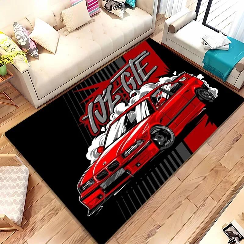 Classic Racing Car Artwork Carpet 3D HD Printed for Living Room Bedroom Mat Sofa Doormat Floor Rug Anti-slip Decor Alfombra Gift