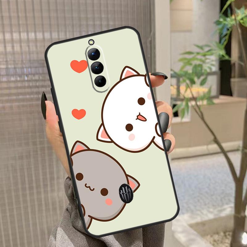 Cartoon Peach Mochi Cat Back Case For Nubia Red Magic 8 8S Pro Plus 6S 7S 6 7 Pro Red Magic 5G 5S 6R Phone Cover