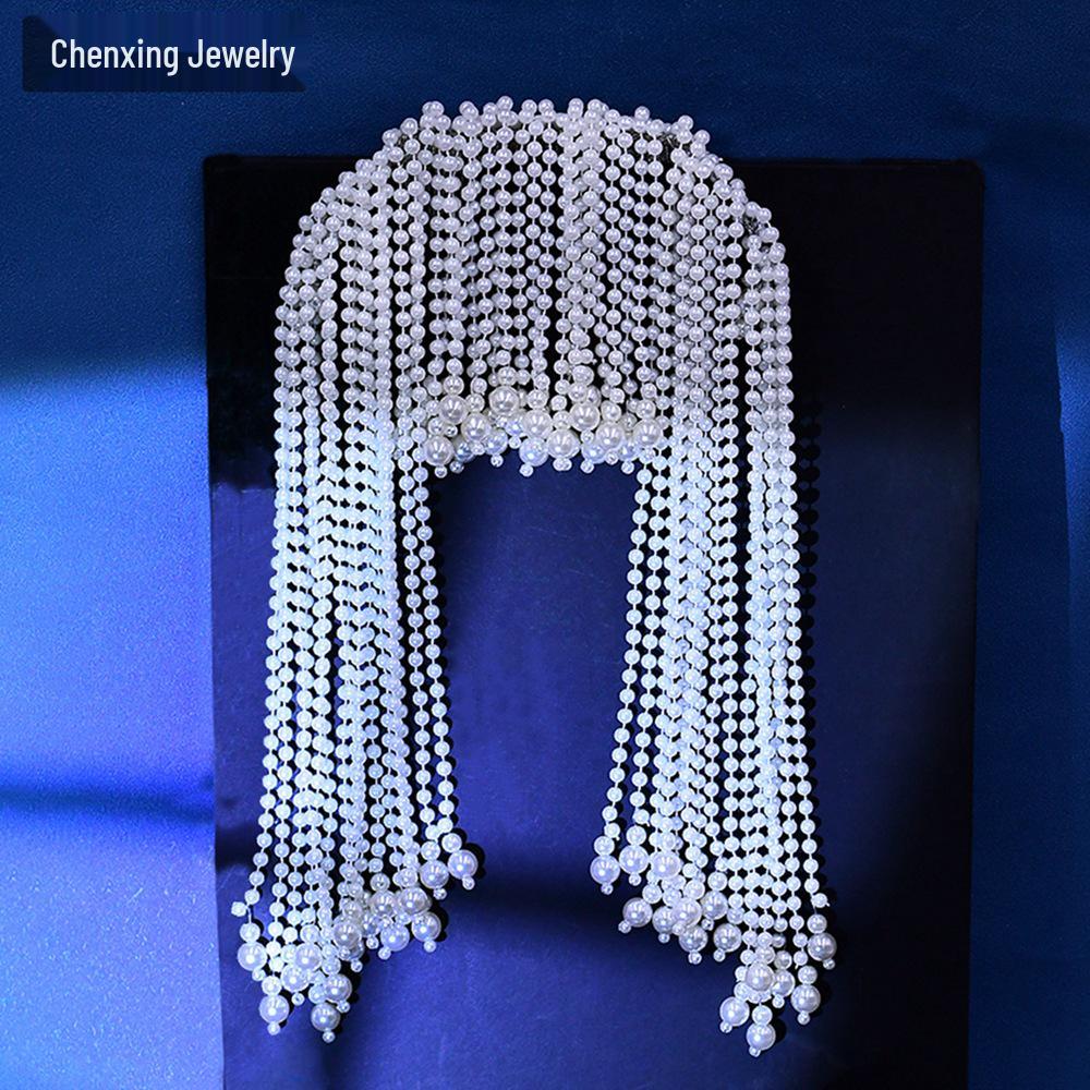 

Chenxing Luxury Bridal Pearl Tassel Hair Comb CP751