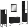 VidaXL Ensemble d’Armoires de Salle de Bain 4 pcs, Meuble-lavabo avec Étagère et Miroir, Armoire de Rangement de Toilette, 3214359