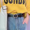 Cowhide Elegant Twolayer Womens Belt Trendy Korean Style For Students Young