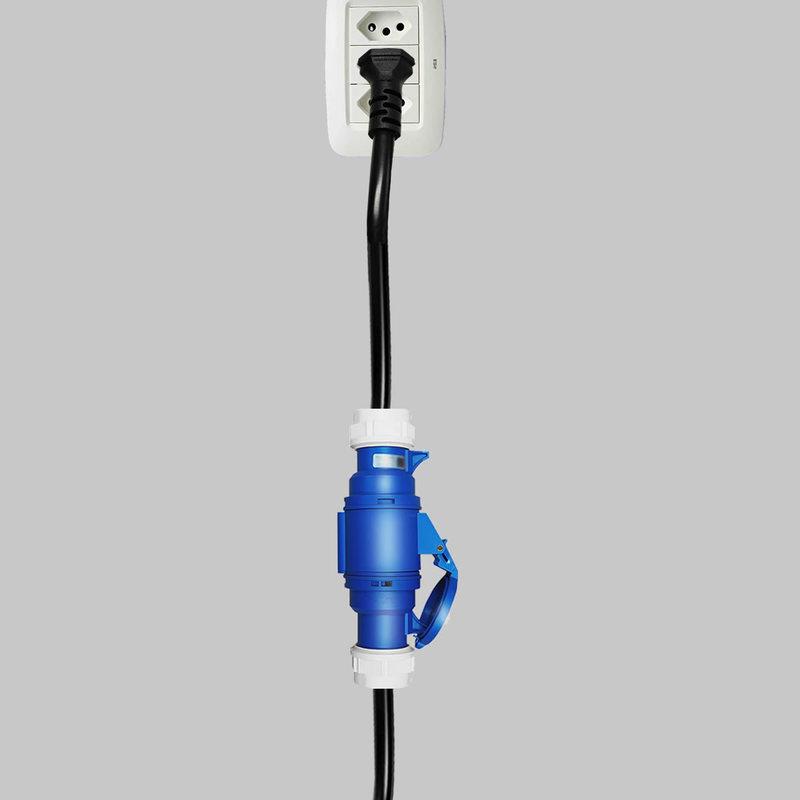 1-phase Blue Female CEE 32A Socket To 20A Brazilian Plug Adapter 7KW 32A To 3.5KW 16A Portable Electric Vehicle Charging Adapter