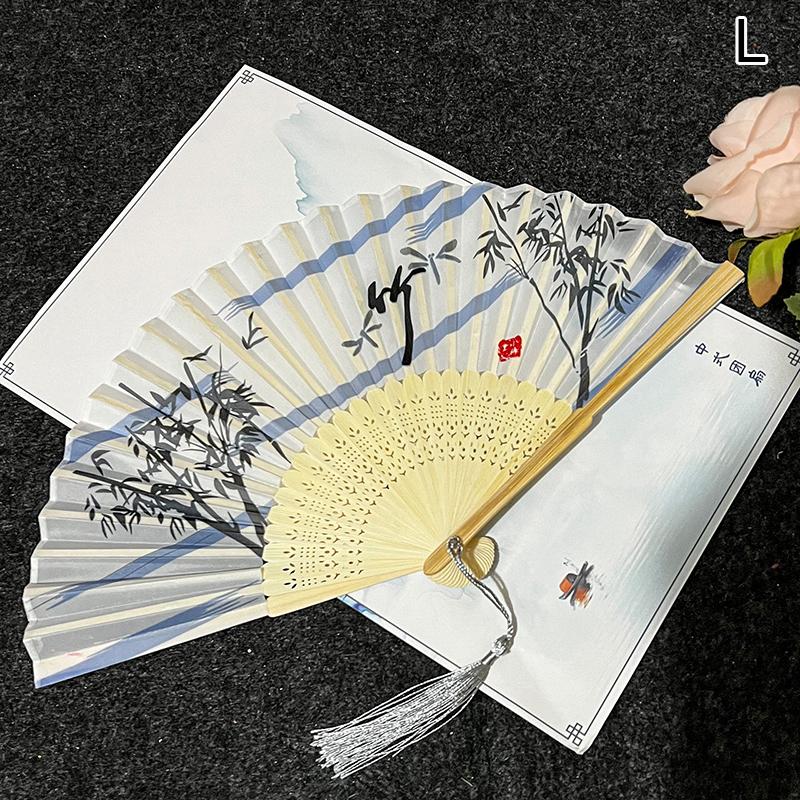 Vintage Silk Folding Hand Fan Chinese Bamboo Fans Craft Gifts Women Dance Performance Props Home Decoration Ornaments