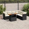 VidaXL Garden Furniture 7 Pcs with Cushions Black Braided Resin, Outdoor Sofa Set, Garden Lounge Set, Set 3326933