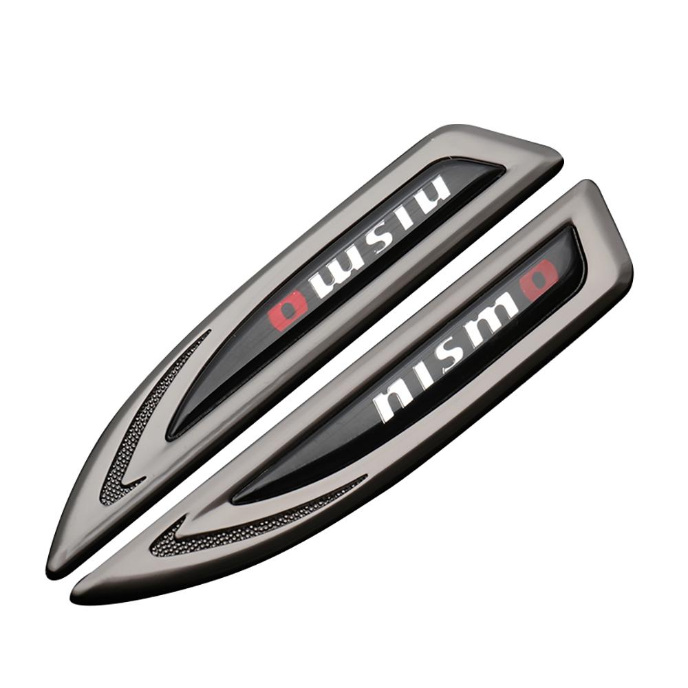 2PC Blade Badge Decor Sticker Labeling Car Emblem Body Trim Accessories For Nissan Nismo X-Trail Qashqai Sylphy Altima Leaf Note