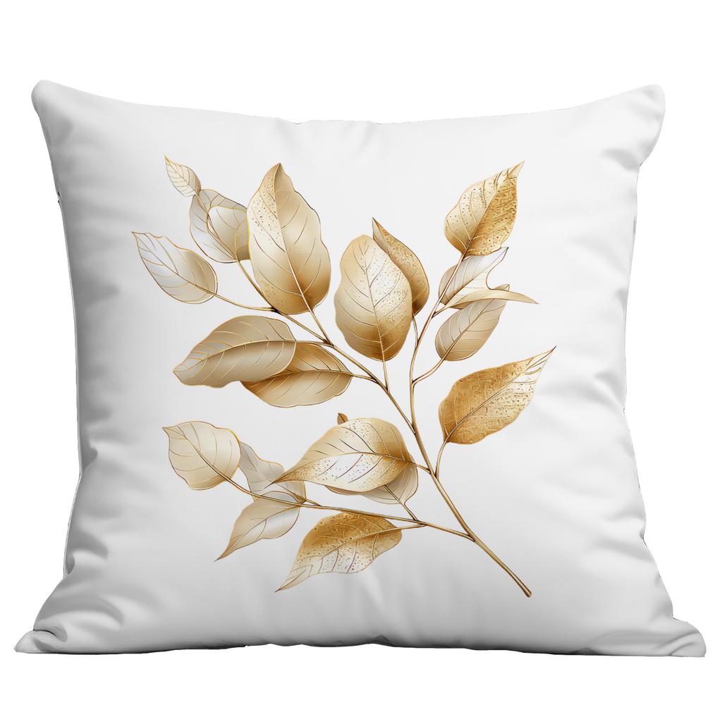 New Floral Pillowcase Gold Printed Home Living Room Sofa Cushion Pillowcase
