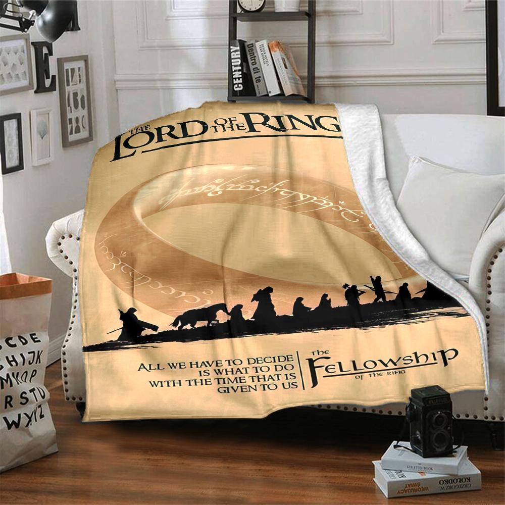 1PC The Lord of the Rings printed blanket, all season lightweight home office outdoor nap multifunctional blanket A10