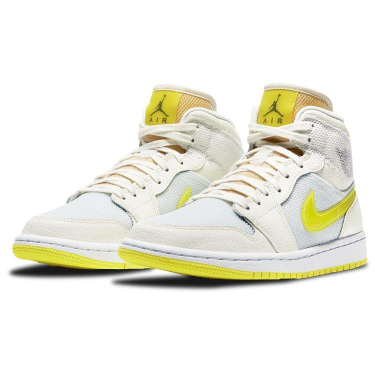 Air Jordan 1 Mid SE Voltage Yellow Women Sneakers White Sail Light-Voltage-Yellow-2 DB2822-107