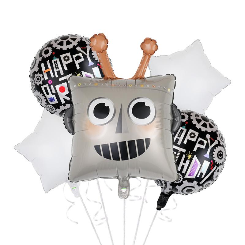 Roboter Cartoon Themen Einweg Geschirr Papier Teller Tassen Kinder Favor Luftballons Geburtstag Party Baby Dusche Dekorationen Lieferungen