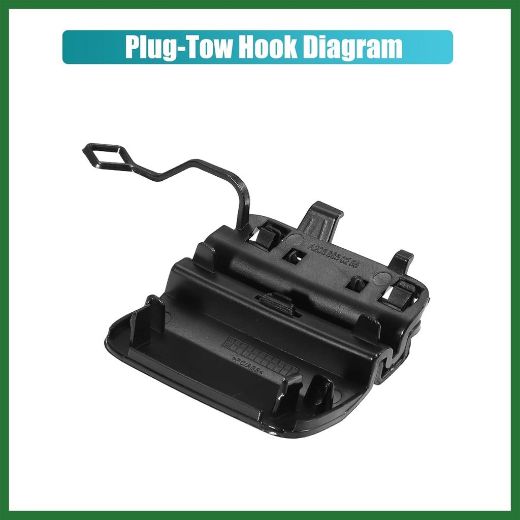 Motoforti Rear Bumper Tow Hook Cover for Mercedes Benz C-Class W205 C300 2019-2021 Rear Bumper Tow Hook Eye Cap No.A2058853303 Black Long-Lasting