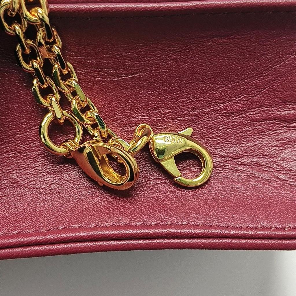 [Pre-Owned] Printed Metal Leather Chain Shoulder Crossbody Wallet - Excellent #1J633M2