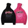 Sp5der Oversized Hoodie Herren Winter Warm Fleecegefüttert Baumwolle Grafikdruck Streetwear