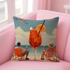 Fashion Art Aperol Cushion Cover Natural Linen Pillow Case DoubleSided Print Decorative Sofa Pillowcase Home Decor Gift