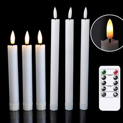 3 o 6 Pezzi Candele LED Senza Fiamma a Luce Calda con Telecomando, Candele Coniche Corte/Lunghe Decorative per la Stanza 6.5/7/10/11 Pollici