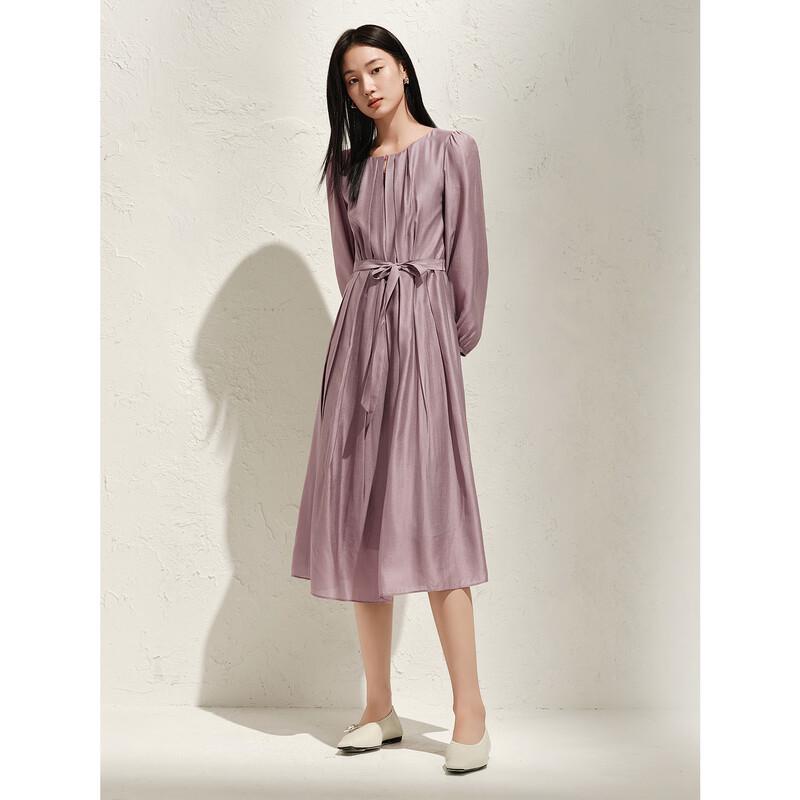 JUZI Annakou 2025 Весна Французское плиссированное платье А-силуэта с акцентом на талии из ацетатной органзы M (106-115 lbs)