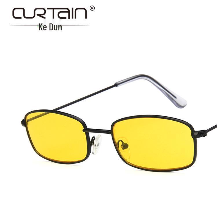 Korean Fashion Retro Square Sunglasses 182 – Versatile Ocean Lens Street Style