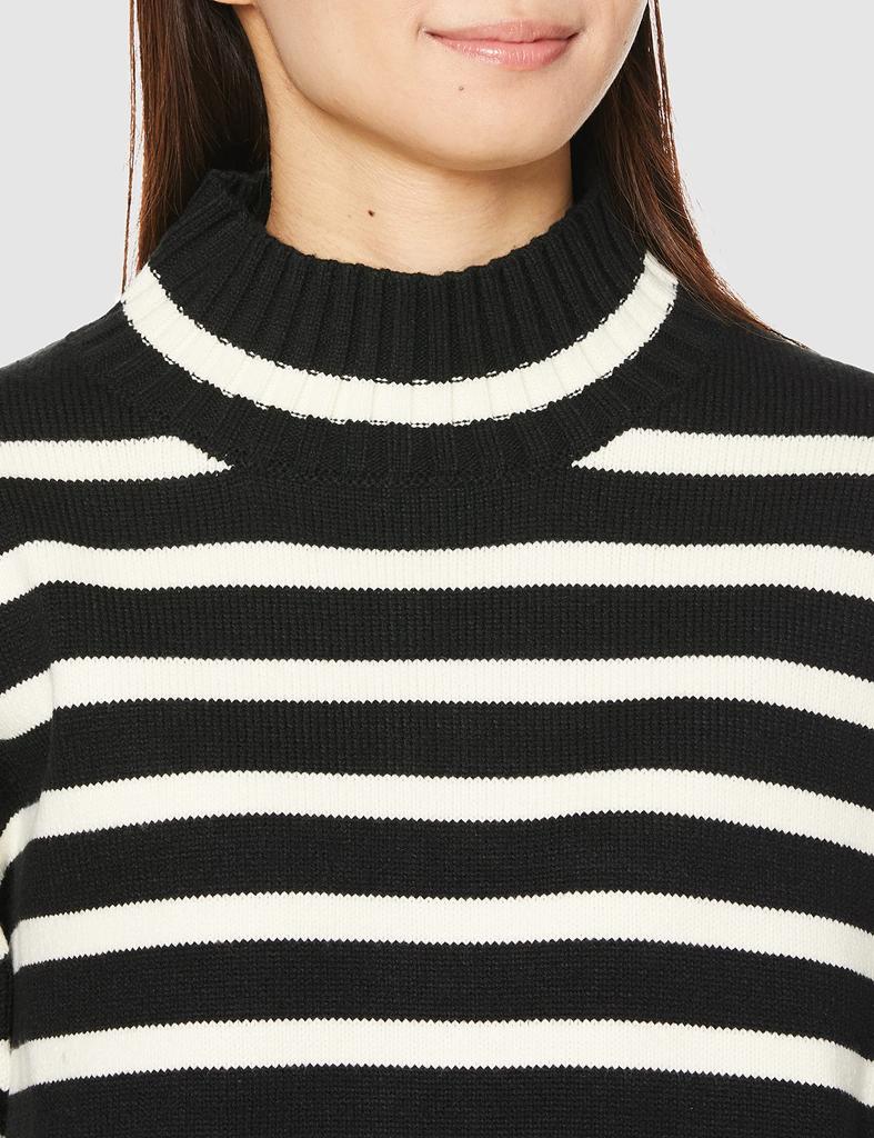 Border Solid Back Slit Knit BVM32210 Black Size S [BIS] & [Sustainable] Women's (02)