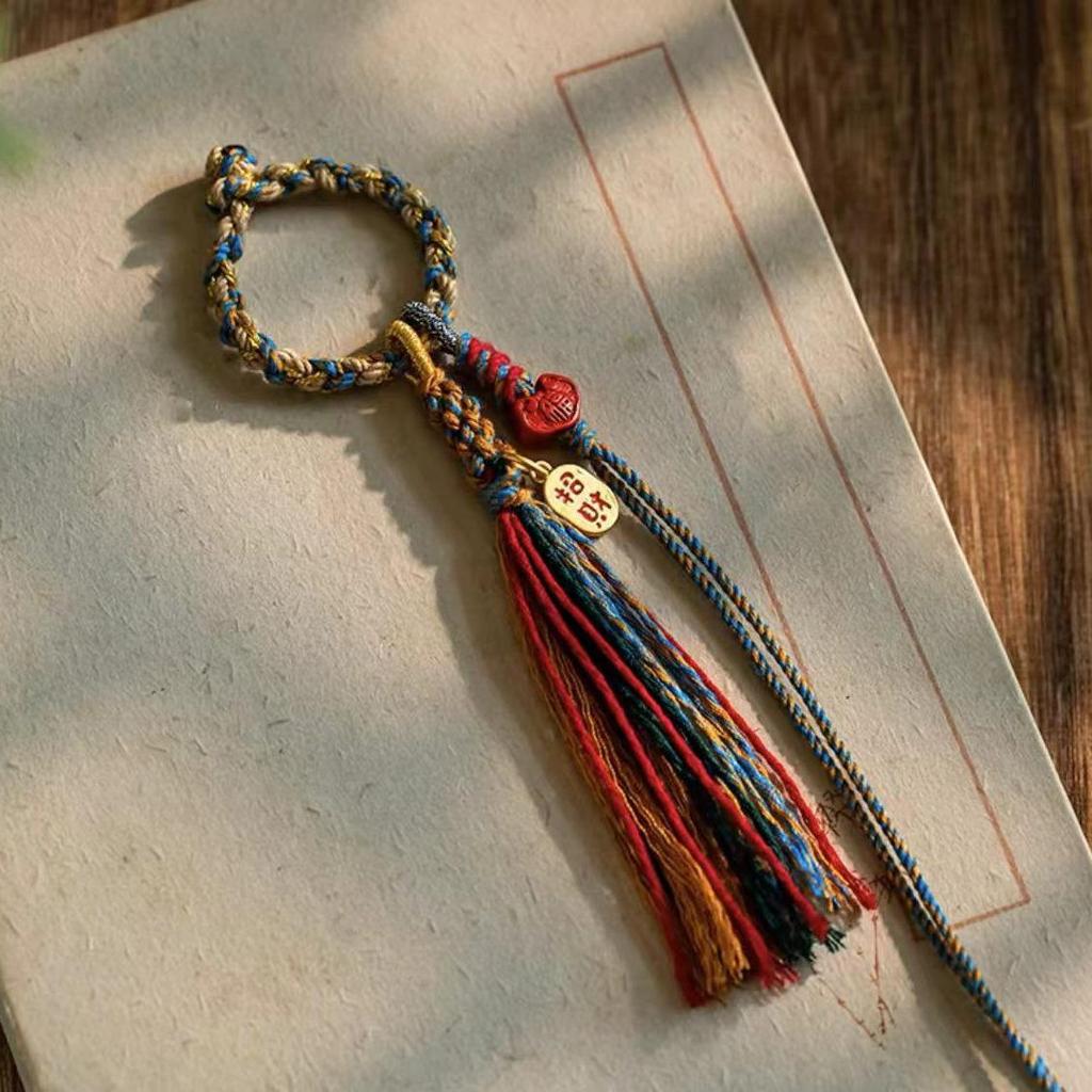 Handmade Woven Tibetan Tassel Pendant Keychain