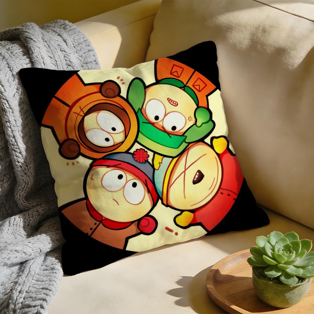 Cartoon SSouth PPark Cushion Cover Washed Linen Soft Breathable Decorative Case For Sofa Home Pillow Cover
