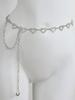1pc Chaîne de taille tendance en strass en forme de cœur Ceinture tressée en métal pour femmes, Coupe parfaite pour les robes d'été avec un style polyvalent et personnalisé