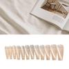 24-Piece Autumn/Winter Nude Cat Eye Long Wearable Nails - Shiny High-End Whitening Simple Nail Art