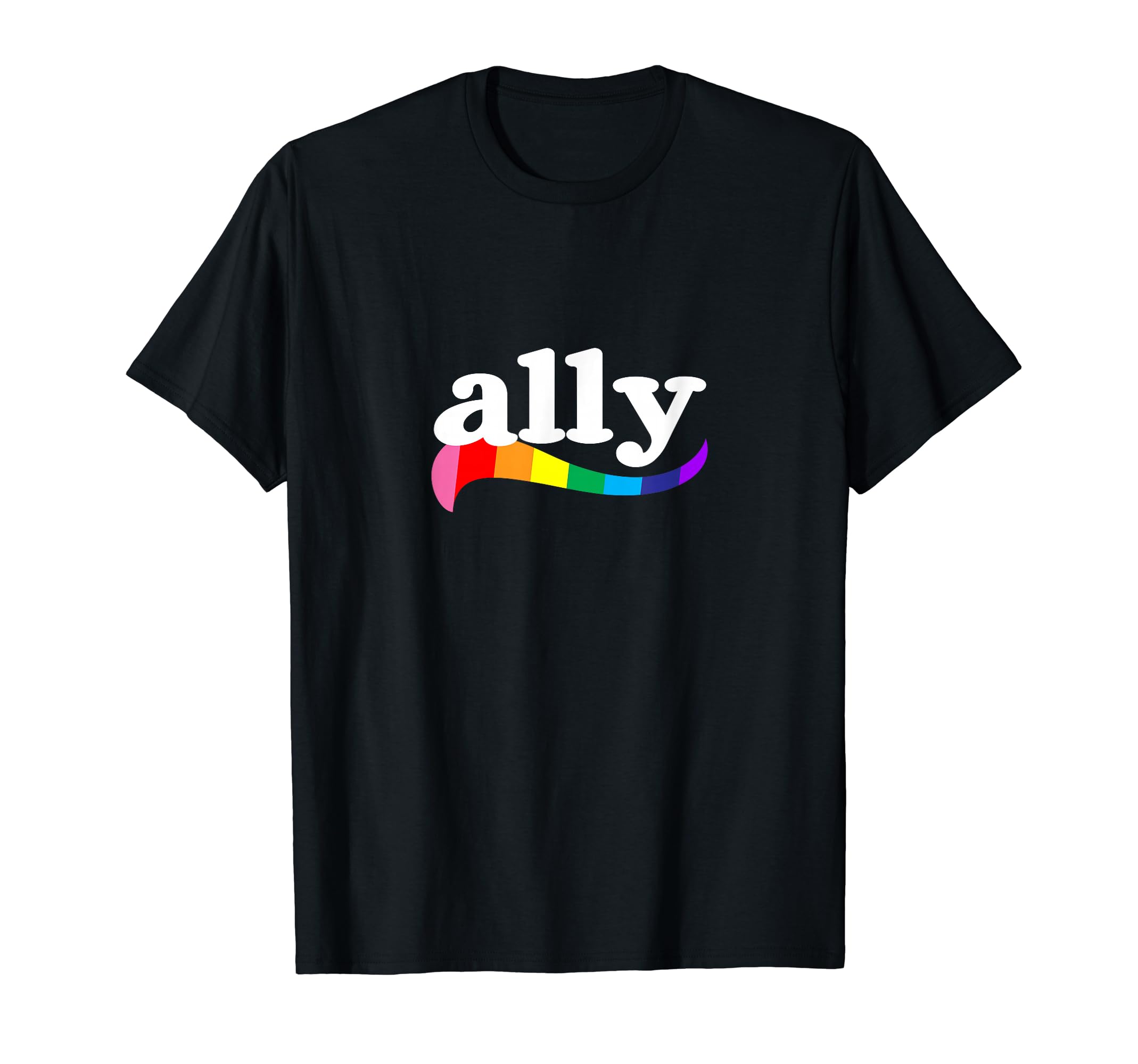 

Ally Rainbow Hunk Gay Friend Pride LGBTQ Rights Parade Fit T-Shirt чорний