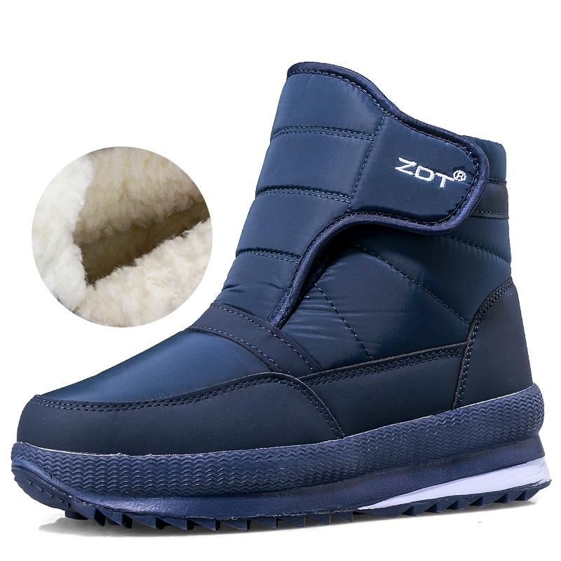 Thickened Middle Aged Elderly Men Anti Slip Cotton Boots Plush Warm Casual Snow Boots Comfortable
