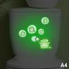 Glow In The Dark Toilet Stickers Cartoon Frog Penguin Design Removable Waterproof Bathroom Wall Sticker Home Decor