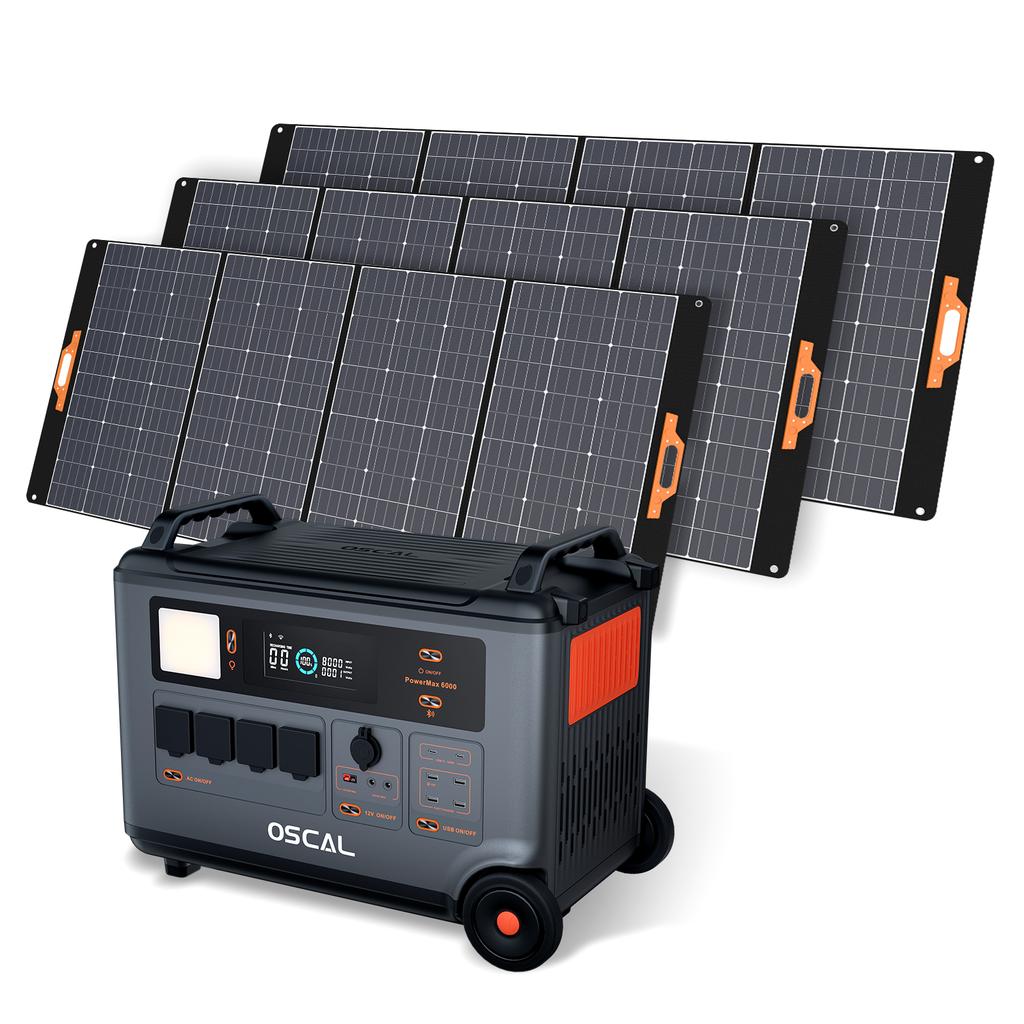 Oscal Power Max 6000 Portable Power Station +Solar Panels PM400 Pro Smart APP Control Free Delivery 57600kWh Oscal Power Station