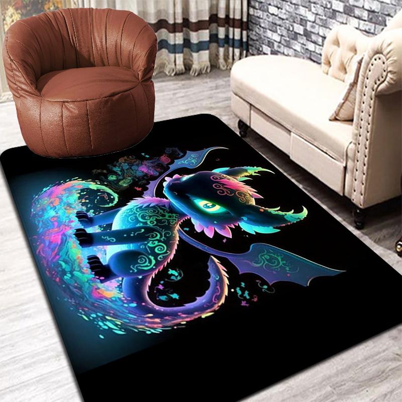 Luminescent Dragon Rug Floor Mat for Living Room or Bedroom Soft and Comfortable Carpet a Gift for Birthday and Holiday.MFF0918591