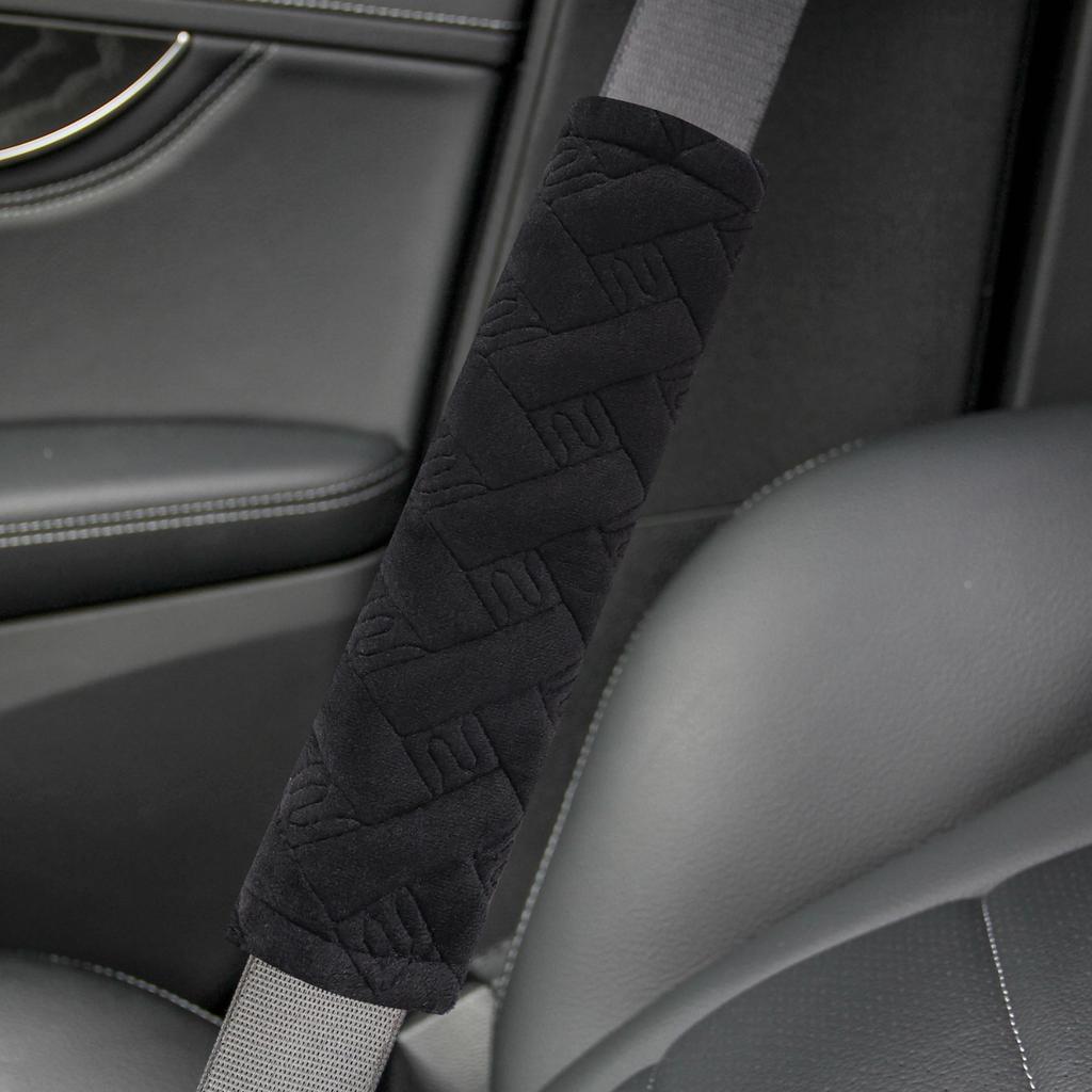 Soft Car Seat Belt Cover, Seat Belt Shoulder Pads, 2 Pieces, More Comfortable To Drive, Compatible with All Cars and Backpacks, Black