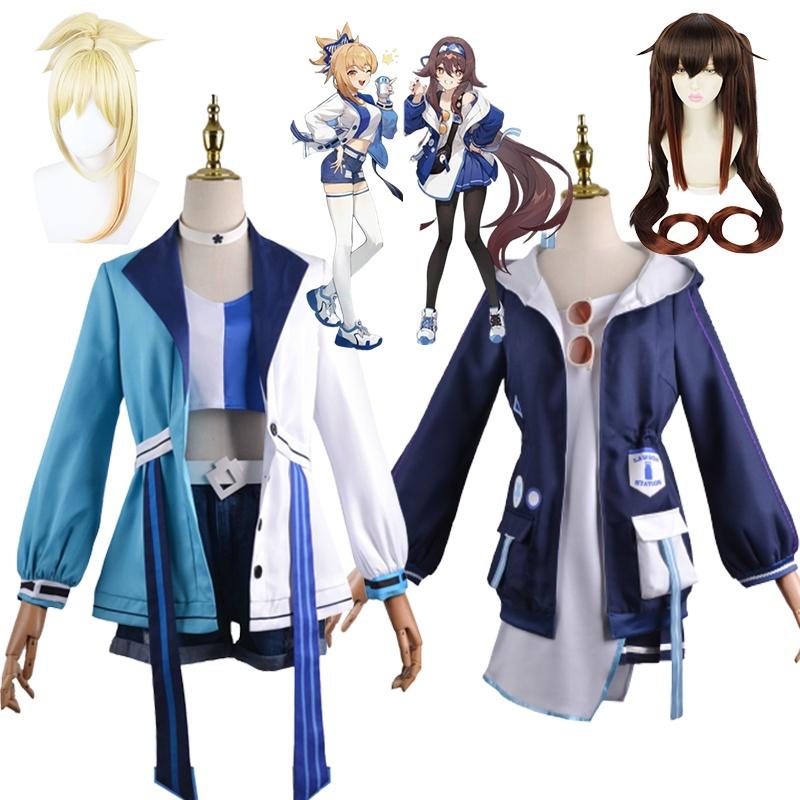 Genshin Impact Hutao Yoimiya Cosplay Costume Wig For Halloween