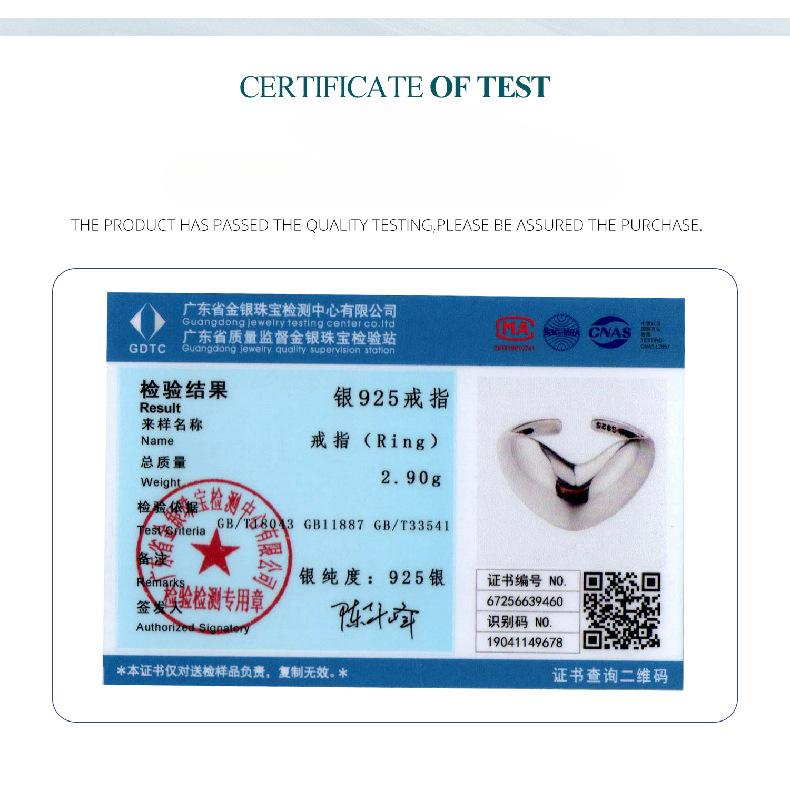 Glossy Big Love Open Ring For Men And Women, Personalized Wind S925 Sterling Silver Heart Ring Ring