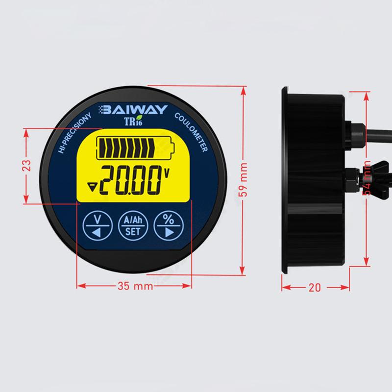 New TR16 8-120V Waterproof Battery Capacity Tester Voltage Current LCD Display with Memory Function Battery Capacity Indicator