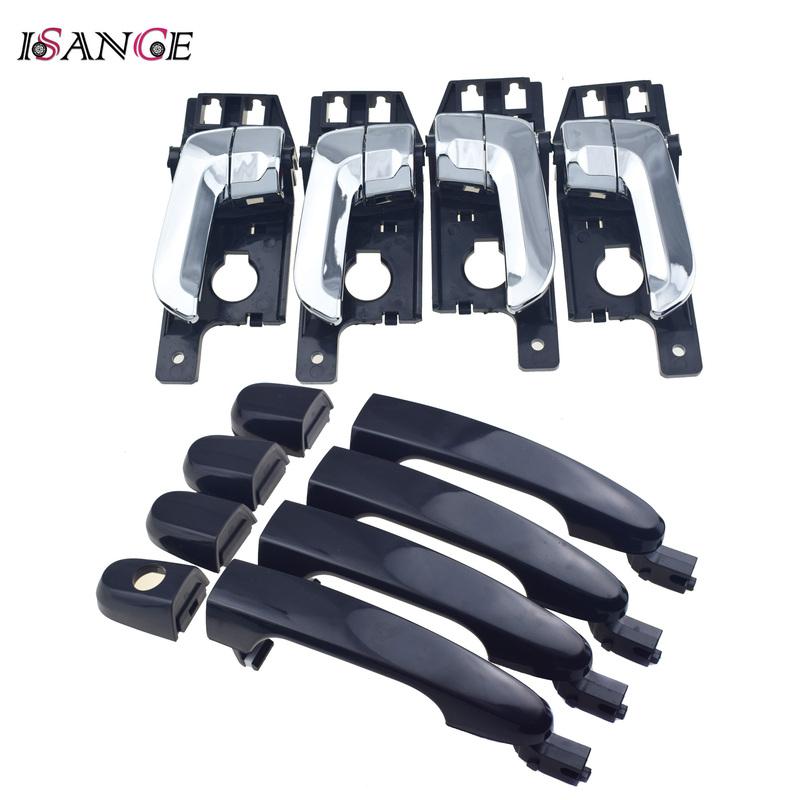 ISANCE Outside Exterior & Ide Interior Door Handle Front Rear Left Right For Kia Sportage 2005 2006 2007 2008 2009 2010