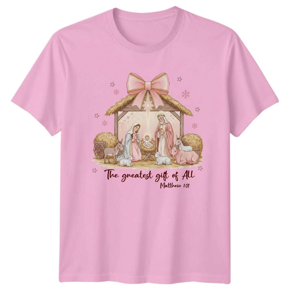 Holidays Christmas Nativity Unisexs Unisexs Graphic Tee The Greatest Gift