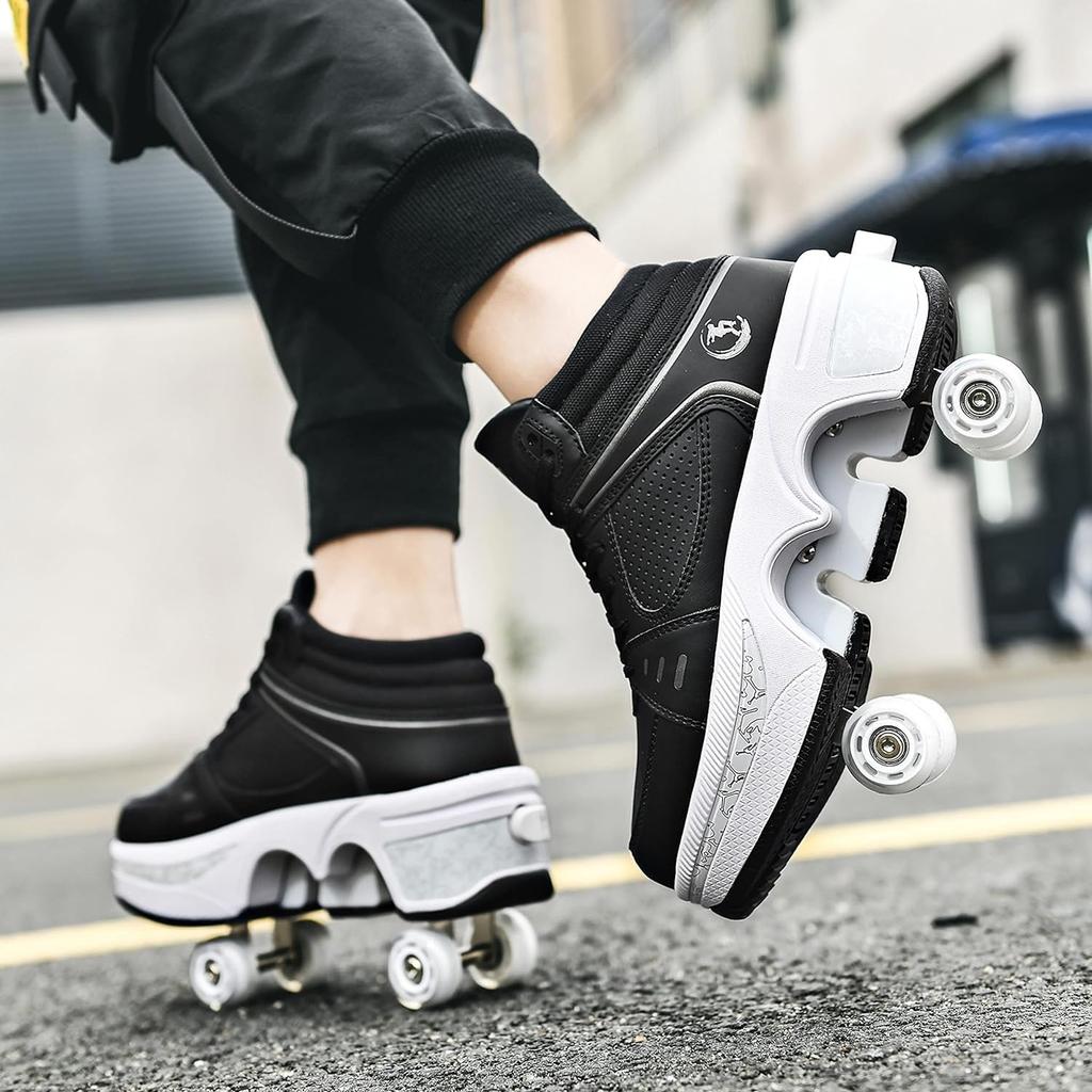 Rollschuhe für Inline 4 Automatisches Gehen Unsichtbare Riemenscheibe Schuhe Skates Schwarz ohne Mädchen, Kinder, Kinder, Anfänger, Niedlich, Skates, Räder,