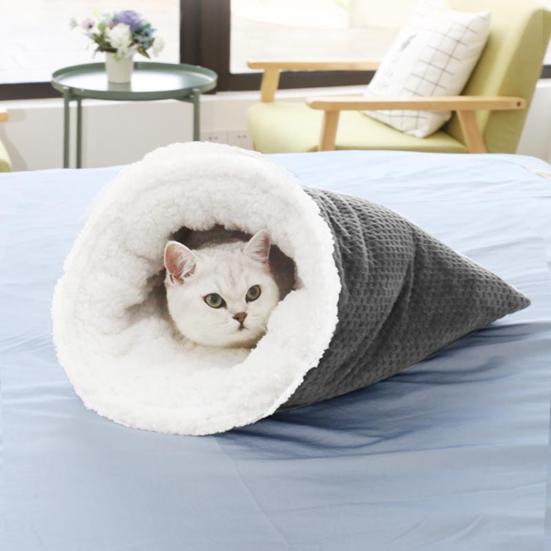 Yousheng Cat Winter Sleeping Bag Cozy Warm Cat Cave Bed Flannel Covered 360-degree Warmth Cat Tunnel Bed for Kittens And
