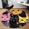 1pc Colorful Cats Carpet for Office Non-Slip, Round Carpet, Soft & Comfortable, Carpet for Office, Lightweight Round Floor Mat Yy251226068