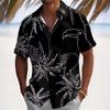 Thin Comfort Short Sleeve Shirts For Men, Relax Fit All Over Tropical & Marine Motif Lapel Tops