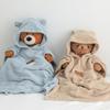 Bata de baño con capucha para bebé, toalla de baño transpirable, capa para bebé de secado rápido, suave, con dibujos animados, poncho para recién nacidos, muy absorbente