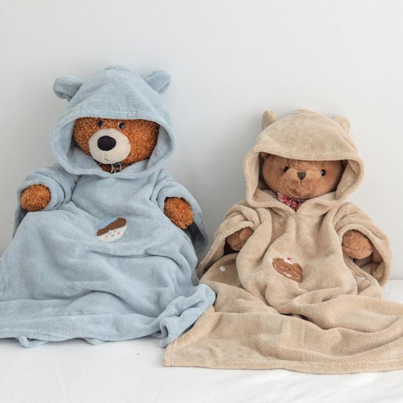 Bata de baño con capucha para bebé, toalla de baño transpirable, capa para bebé de secado rápido, suave, con dibujos animados, poncho para recién nacidos, muy absorbente