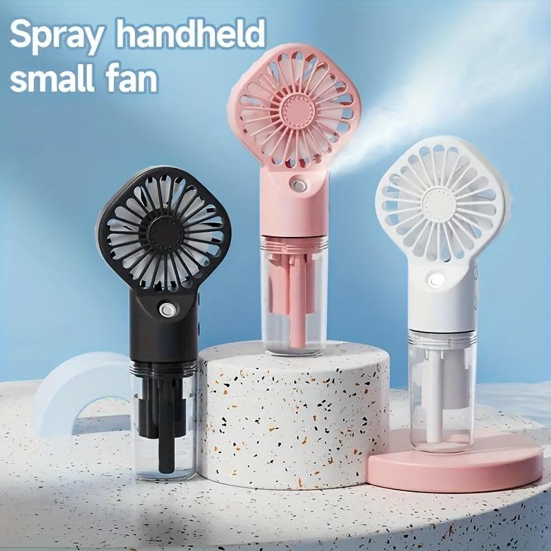 1pc Portable Rechargeable Handheld Misting Fan - Battery Operated Mini Face Steamer for Travel & Outdoors