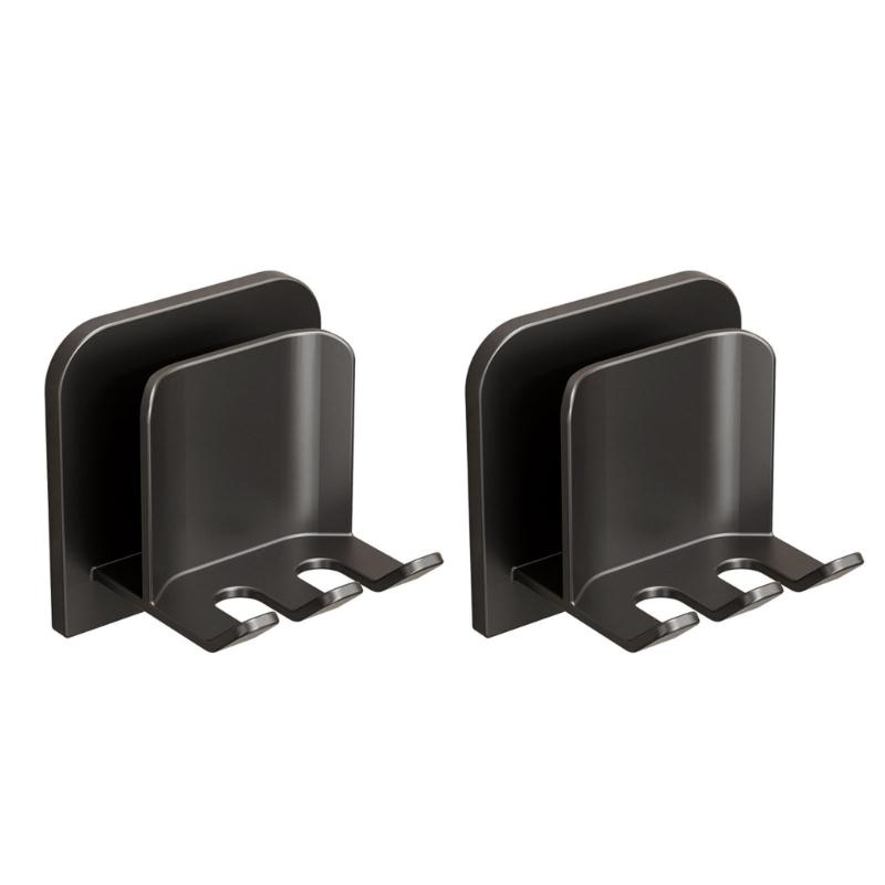 

Modern Toothbrush Storage Rack Rustproof Adhesive Wall Mount Waterproof Bathroom Shelf for Multiple Brushes чорний