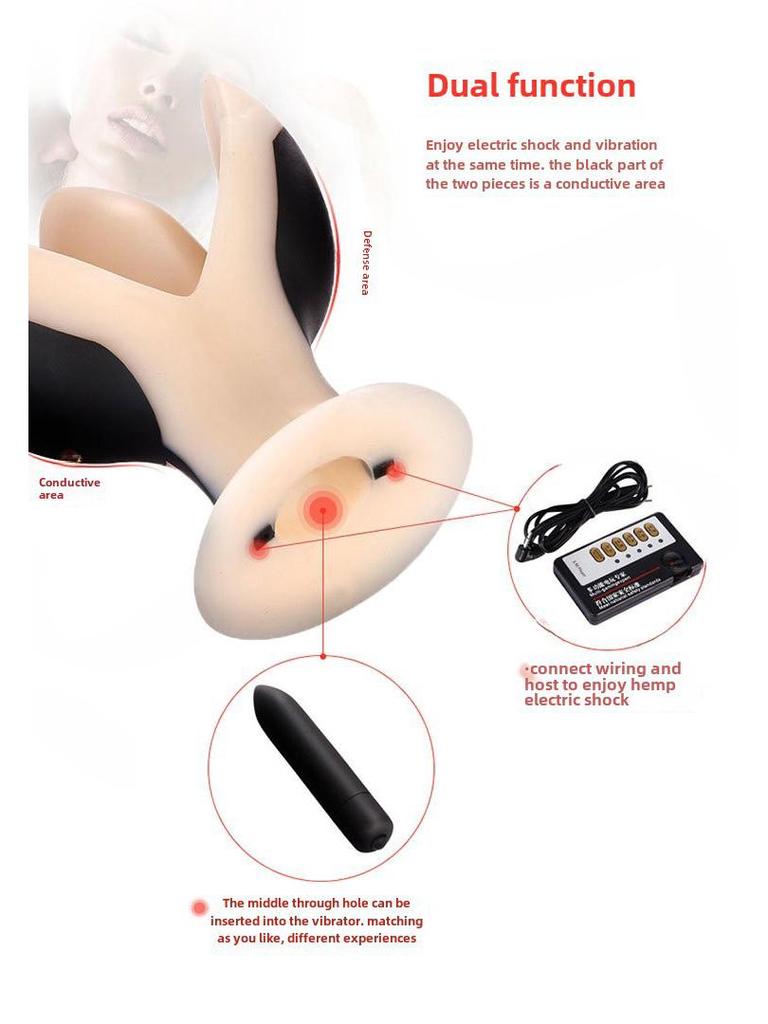 Vibrating Silicone Anal Plug with Electric Pulse Stimulation - Adult Erotic Toy