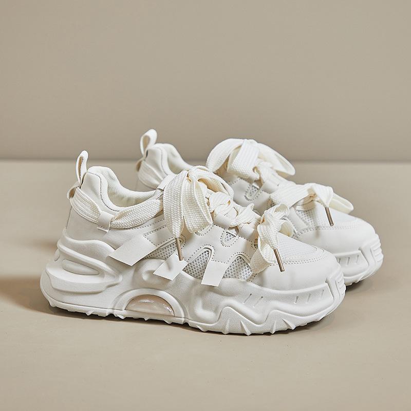 

Trendy new dad shoes women s autumn student sports running casual platform shoes FB6602 35 бежевый