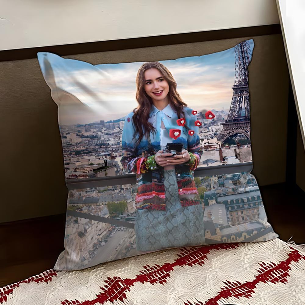 Movie EEmily in PParisS Cushion Cover Reversible Soft Durable Pillow Cover Home Car MultiScene Use for Daily Comfort