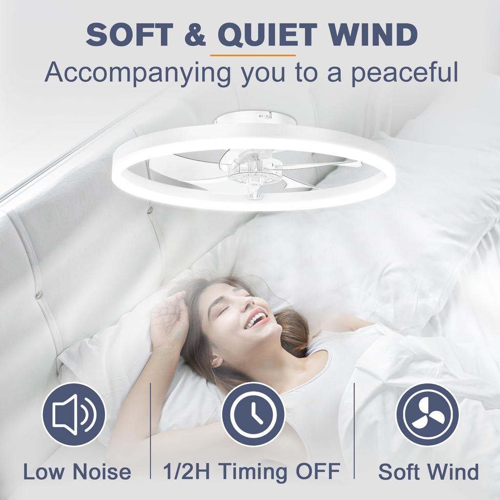 Modern Smart Ceiling Lamp with Fan Remote Control Dimming Suitable for Bedroom and Restaurant LED Chandelier Fan Home Decoration